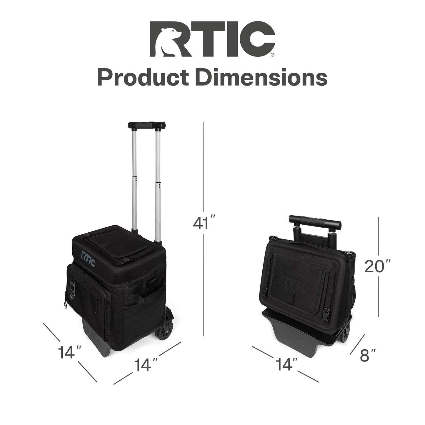 RTIC 40 Can Everyday Wheeled Cooler, Soft Sided Insulated Portable Rolling Collapsible Cooler Bag with Wheels and Handle for Outdoor, Beach, Camping, Sports, Travel, Leakproof, Sand