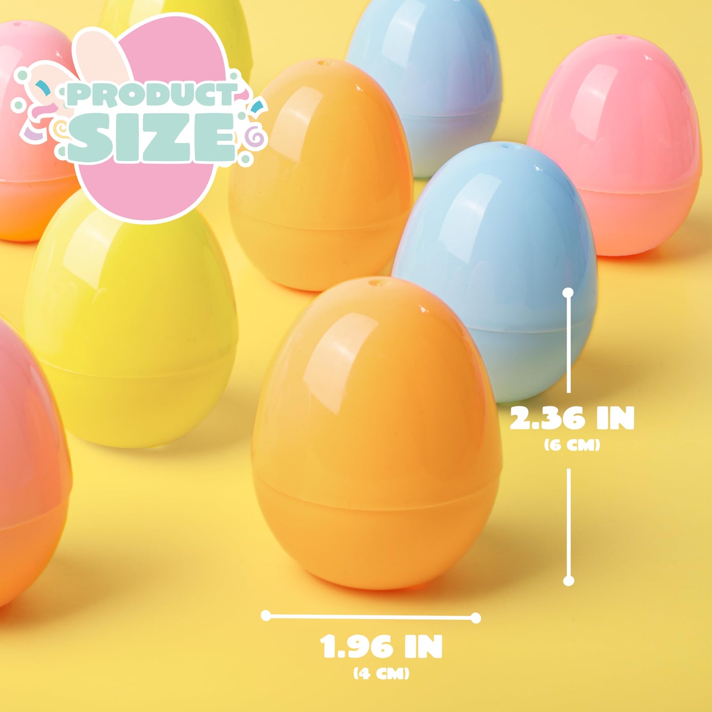 JOYIN 25PCS Pastel Easter Eggs, 2.3" Empty Plastic Eggs, Colorful Plastic Eggshell Bulks for Easter Hunt, Filling Treats, Party Favor, Easter Basket Stuffers, Classroom Prize Supplies