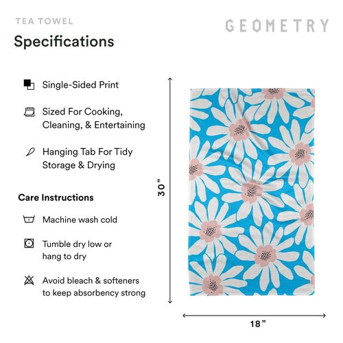 GEOMETRY Spring Kitchen Towels - Quick Dry Microfiber Cloth Spring & Summer Dish Towels for Kitchen Drying - Premium Quick Dry Towel - Sweet Spring, 18" x 30" - 1-Pack