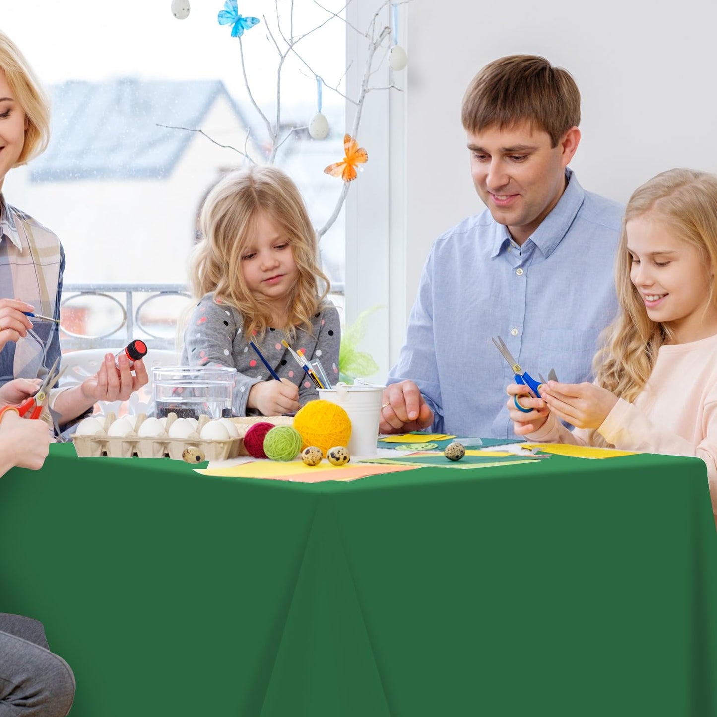 YIDAKO 12Pcs Green Rectangle Tablecloth,Disposable Plastic Table Cloth,Waterproof Green Table Cover for Graduation Birthdays Weddings Anniversary Party Decorations,54 x 108 Inch