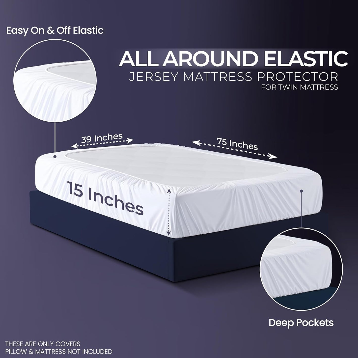 Skiennix Waterproof Mattress Protector - Twin Size with Zippered Pillow Protector & Deep Pocket Fitted Sheet