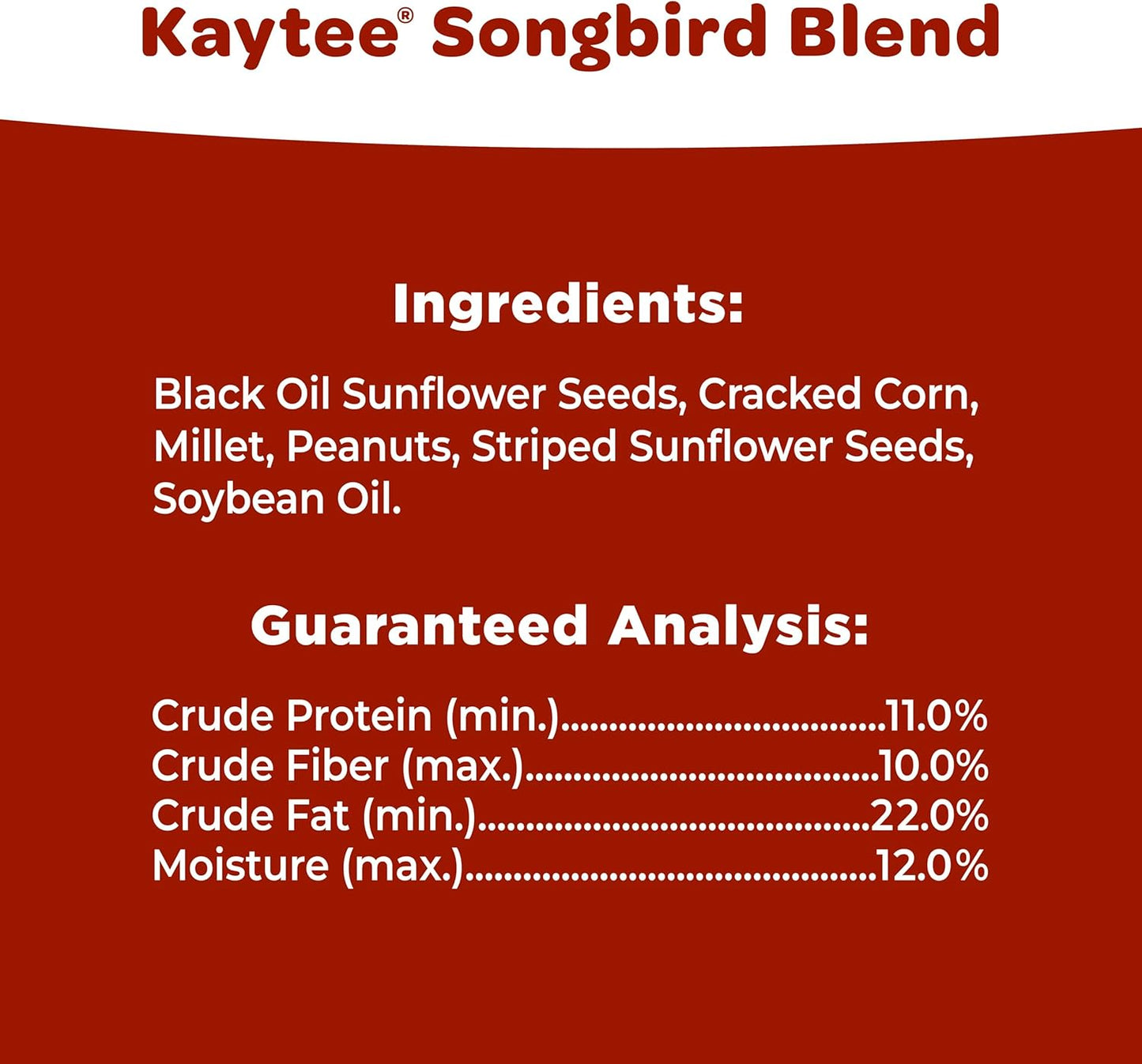 Kaytee Songbird Wild Bird Seed - Premium Blend for Grosbeaks, Cardinals & More | 7 Pounds