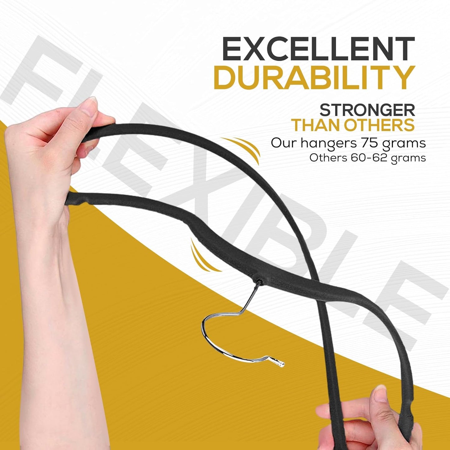 Techzoo Velvet Hangers - Ultra Thin Non-Slip Space-Saving Design | 50 Pack, Heavy Duty, Black