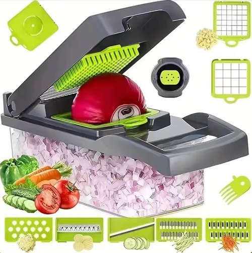 16-in-1 Vegetable Chopper by [Brand Name] - Professional Multifunctional Food Slicer with Container for Easy Meal Prep