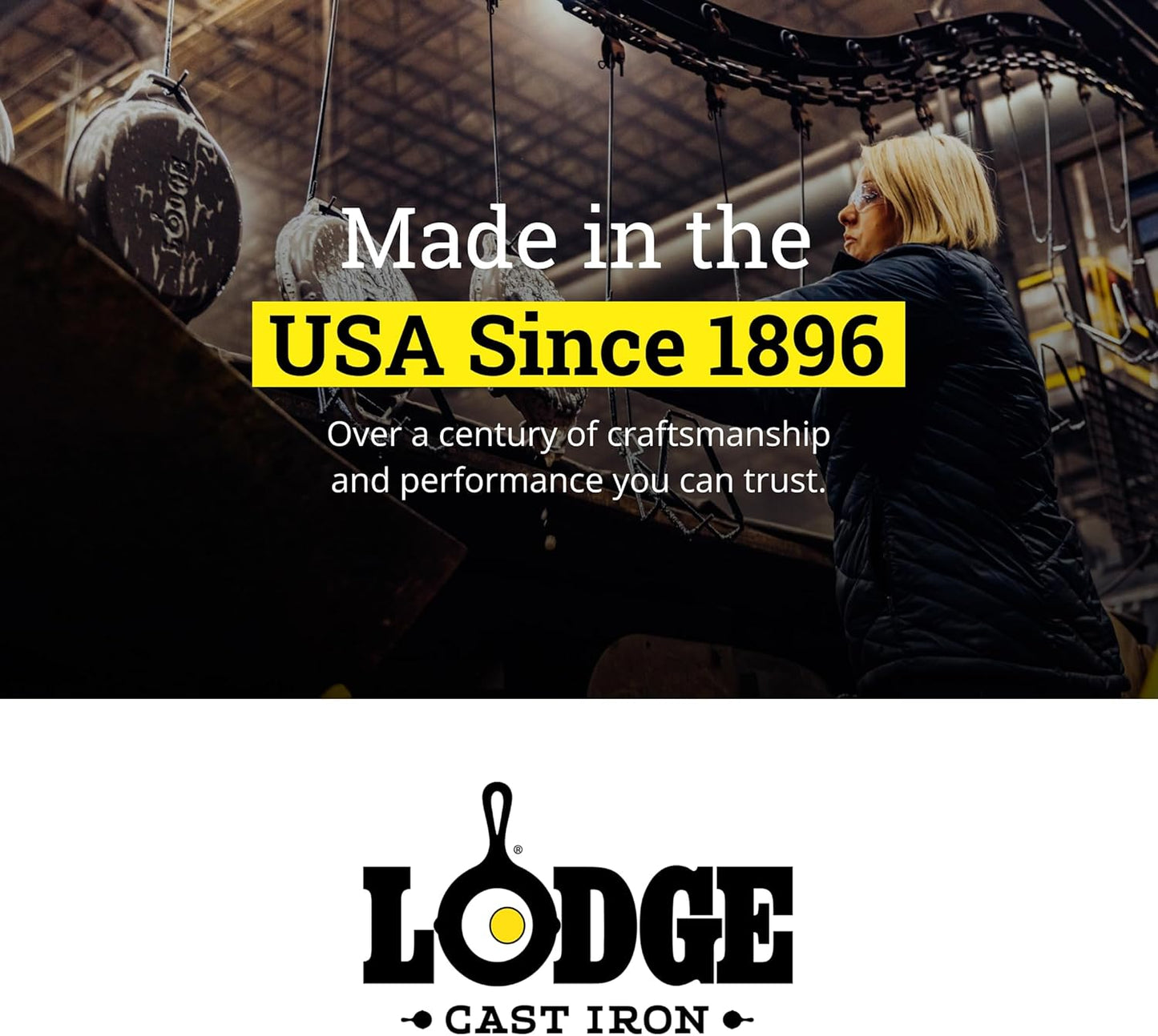 Lodge Cast Iron Casserole Pan - Durable Cookware for Even Heat Distribution | 3.6 Quart Size
