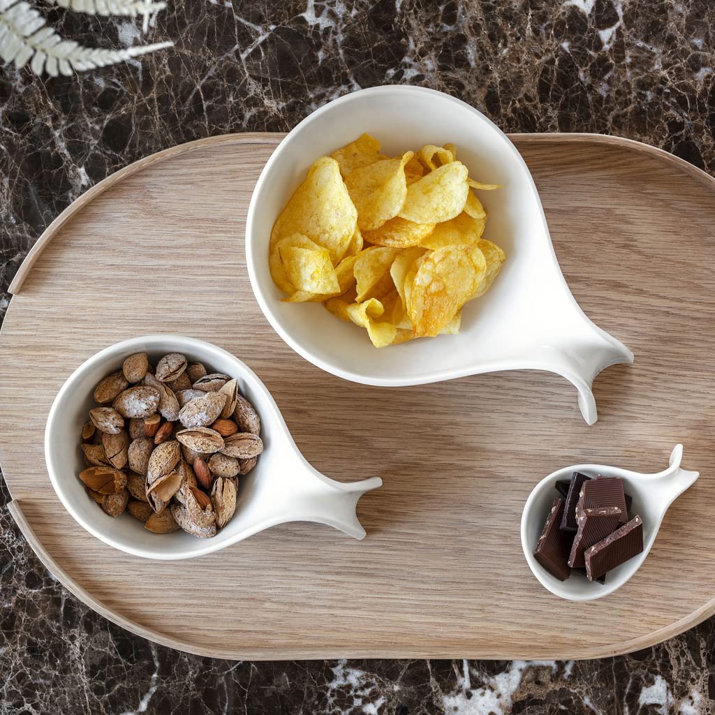 Villeroy & Boch Flow Bowl With Handle, Premium Porcelain, Made in Germany, 15 oz, White