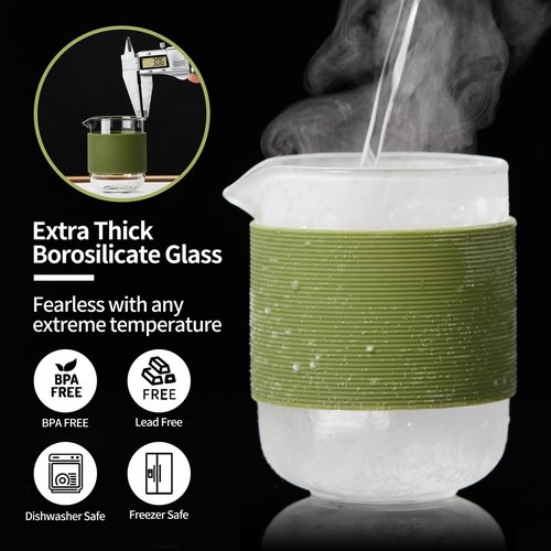 DOPUDO Glass Tea Set, Portable Small Gongfu Teapot with 1 Infuser, 2 Cups and 1 Master Mug, All in One Water Resistant Case for Travel, Business Trip, Hotel