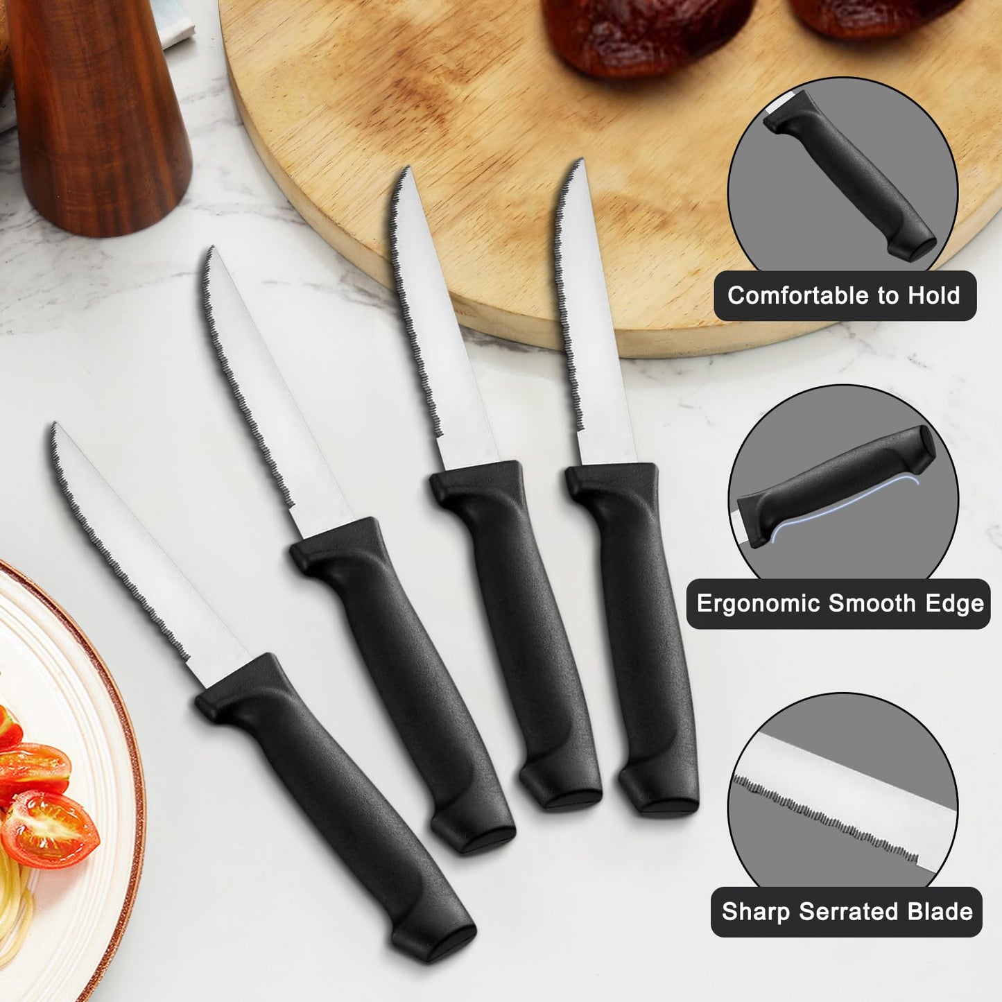 Pleafind 72-Pieces Silverware Set for 12, Flatware Set with Steak Knives, Stainless Steel Cutlery Set, Include Forks Spoons and Knives Set, Dishwasher Safe Utensil Sets for Home Restaurant