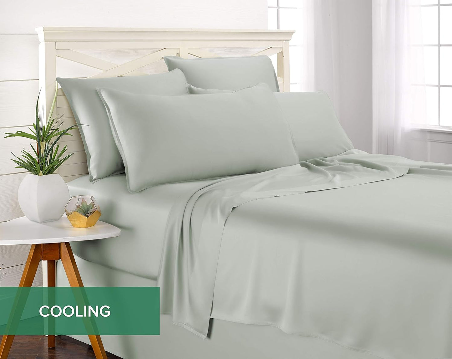 Pure Bamboo Full Sheets - Luxuriously Soft & Cooling 100% Organic Viscose Bed Sheet Set | Full Size, Sea Glass