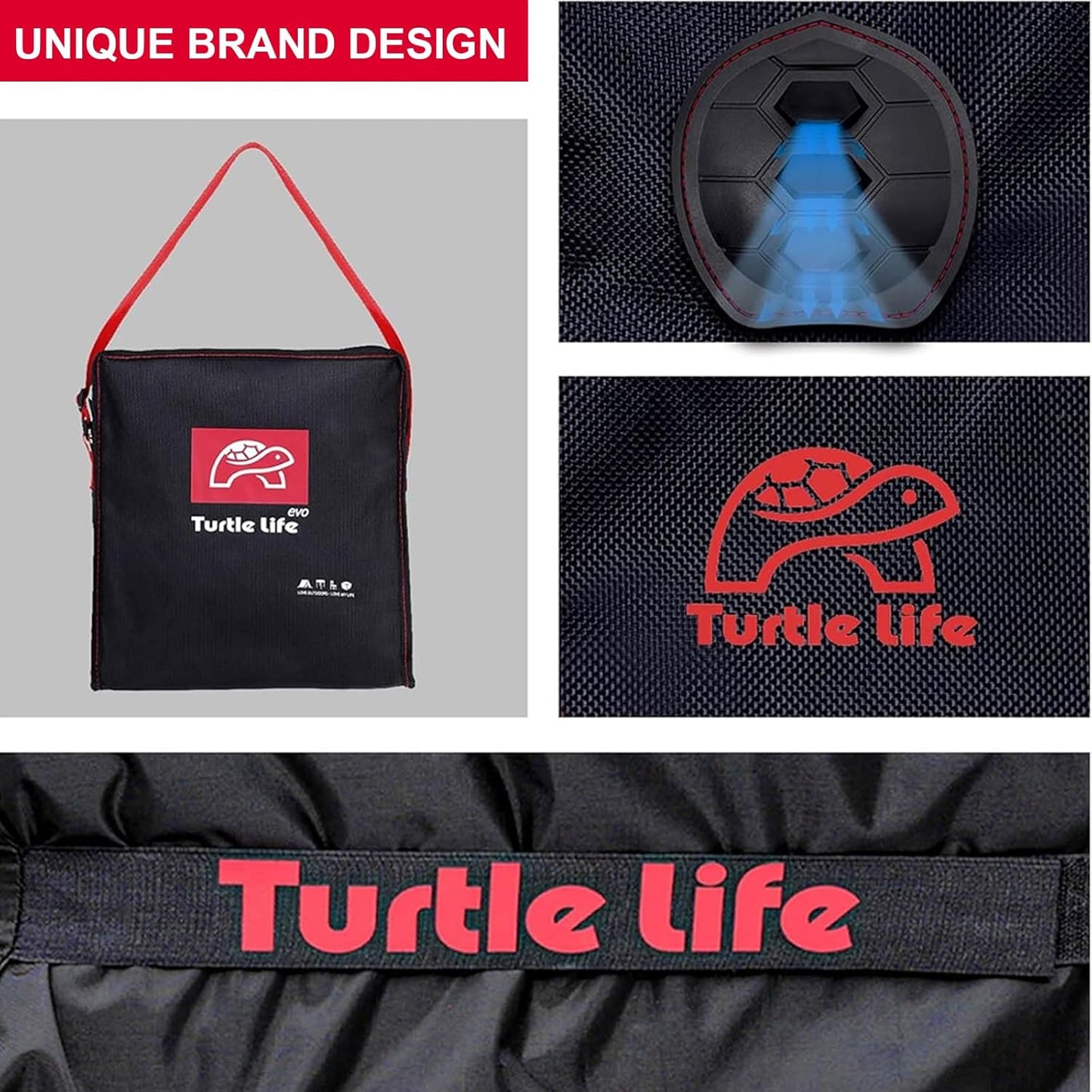 Turtle Life BBQ Grill Cover - 60 Inch Heavy Duty Waterproof Cover for 3-4 Burner Grills | Black
