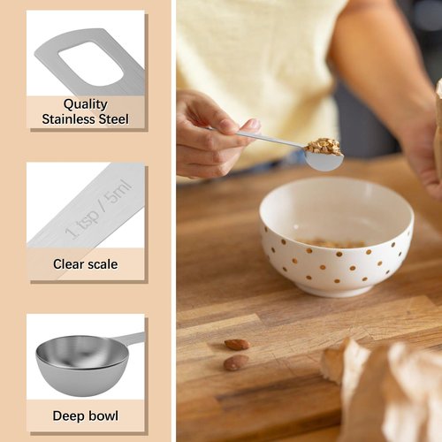 BERYLER 1PCS 1tsp (1/3tbsp, 5ml) Single Measuring Spoon, Stainless Steel Individual Teaspoons Only