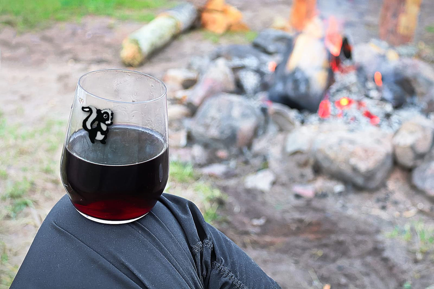 Simply Charmed Northwoods Wine Glass Charms - Wild Animal Magnetic Drink Markers for Lake House, Cabin, Camping and more