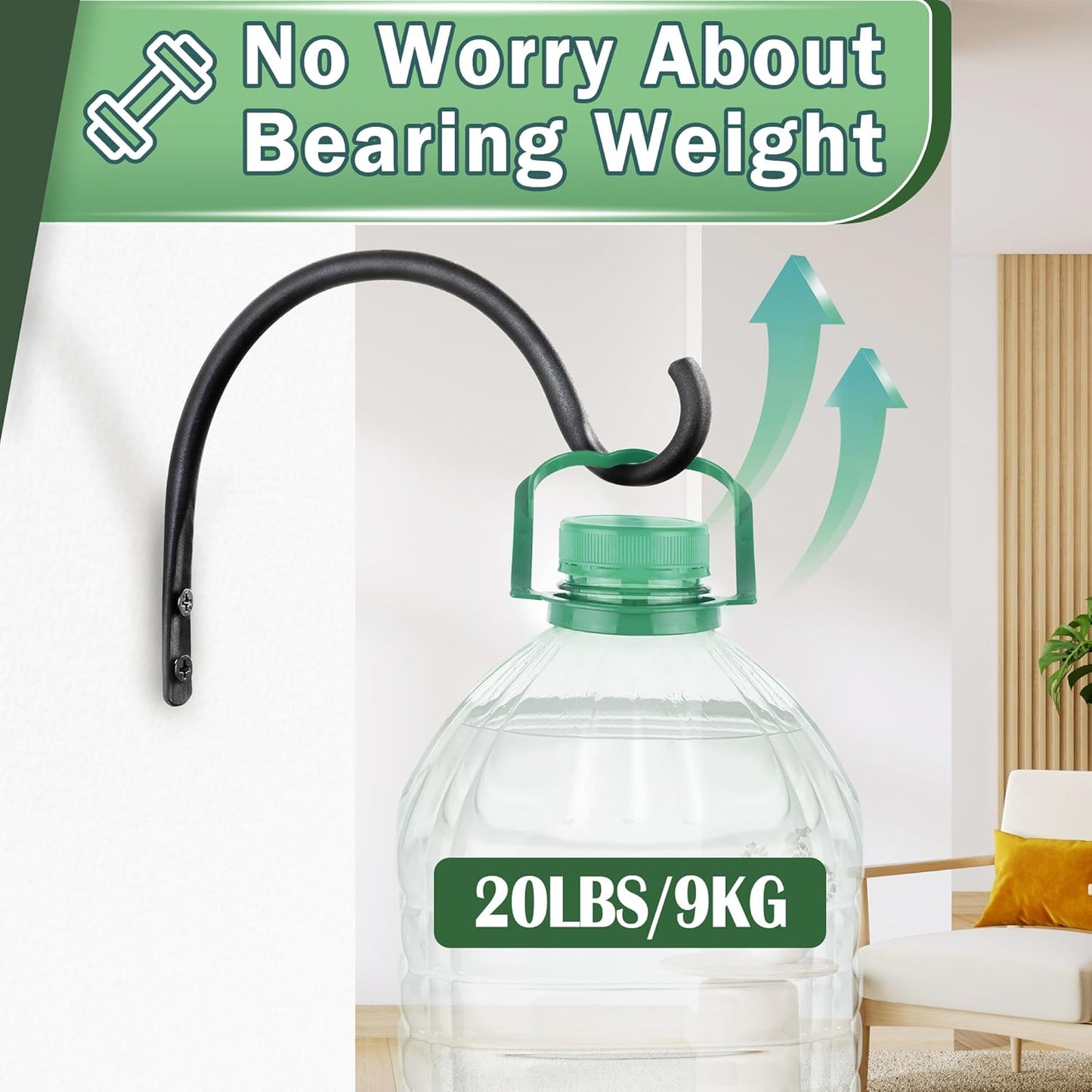 Qiang Ni Hanging Plant Bracket Hooks - Rust-Resistant 5.5 Inch Wall Plant Hooks | 2 Piece Set for Outdoor Decor