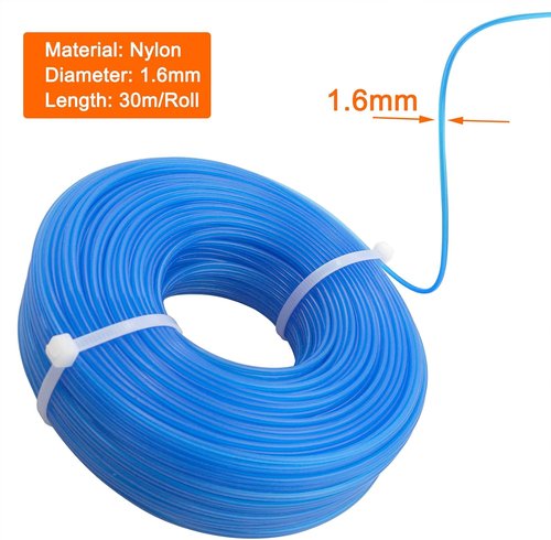 Grass Trimmer Line .065'' | 98ft x 2 Rolls Nylon Blue String Trimmer Spools for Weed Trimmers