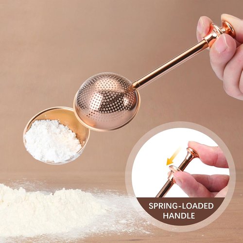 HULISEN Flour Duster - One-Handed 304 Stainless Steel Baking Shaker | Perfect for Powdered Sugar & Flour