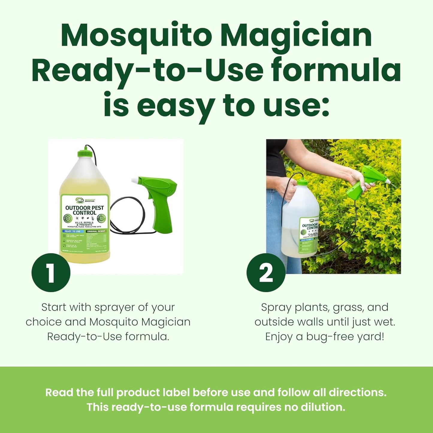 Mosquito Magician Liquid Solution - Effective Mosquito, Flea & Fire Ant Control - Safe for Pets & Lawns, 2 Gallon