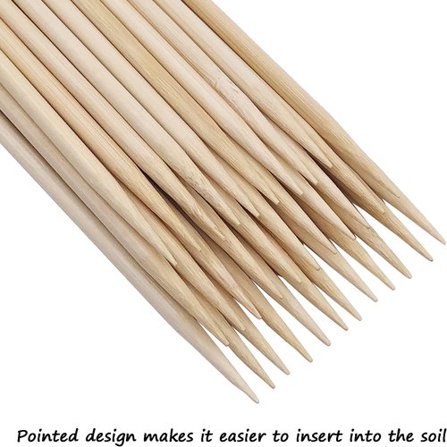 HAINANSTRY Bamboo Plant Stakes - Natural Wood Supports for Potted Plants | 18 Inches, 25 Pack