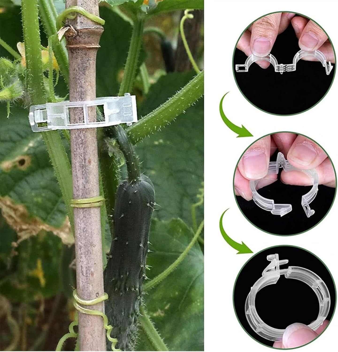 Skiennix Tomato Clips - 220Pcs Plant Support Clips for Trellis & Vegetable Cages | Ideal for Climbing Vines