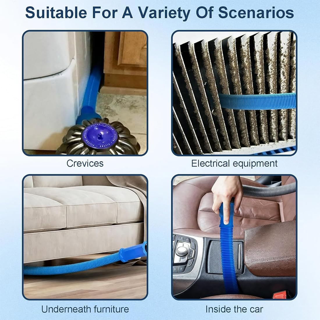 Dryer Vent Cleaning Kit for Vacuum, Universal Dryer Lint Vacuum Attachment with Long Flexible Hose & Brush, Dryer Lint Vac Attachment for Quick Lint Removal, for Most Vacuum Cleaners (1PC)
