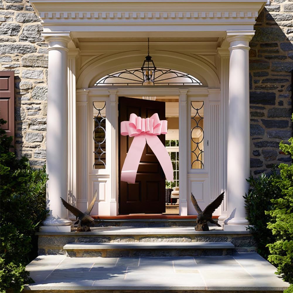 Skiennix Giant Car Bow - 23 Inch Pink Gift Bow for Weddings, Birthdays & Holiday Decorations