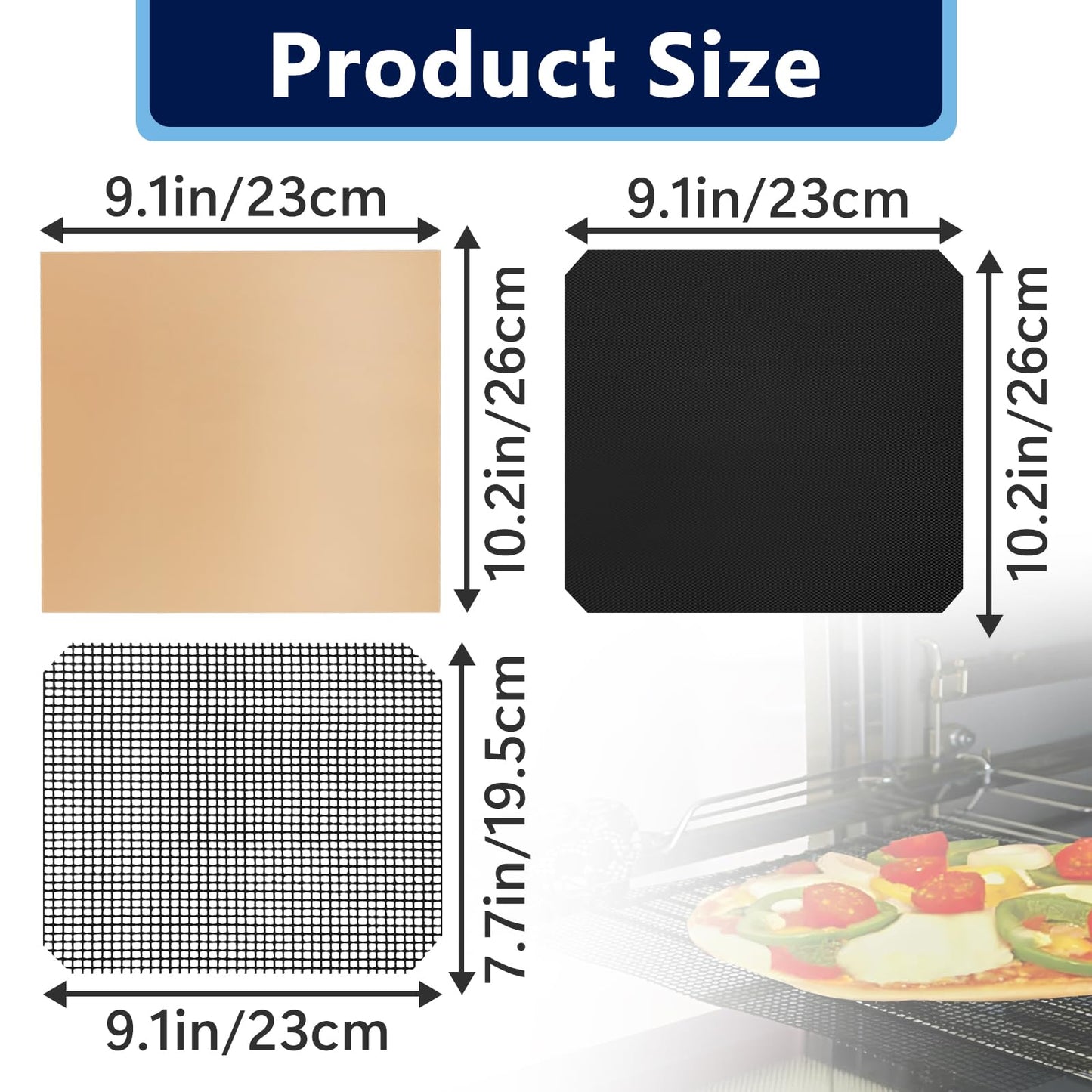 100Pcs Air Fryer Paper Liners, 3Pcs Reusable Oven Liners and 3Pcs Mesh Grill Mats Compatible with Instant Vortex Pro Plus 10QT, Non Stick Oven Liner for Toaster, Microwave