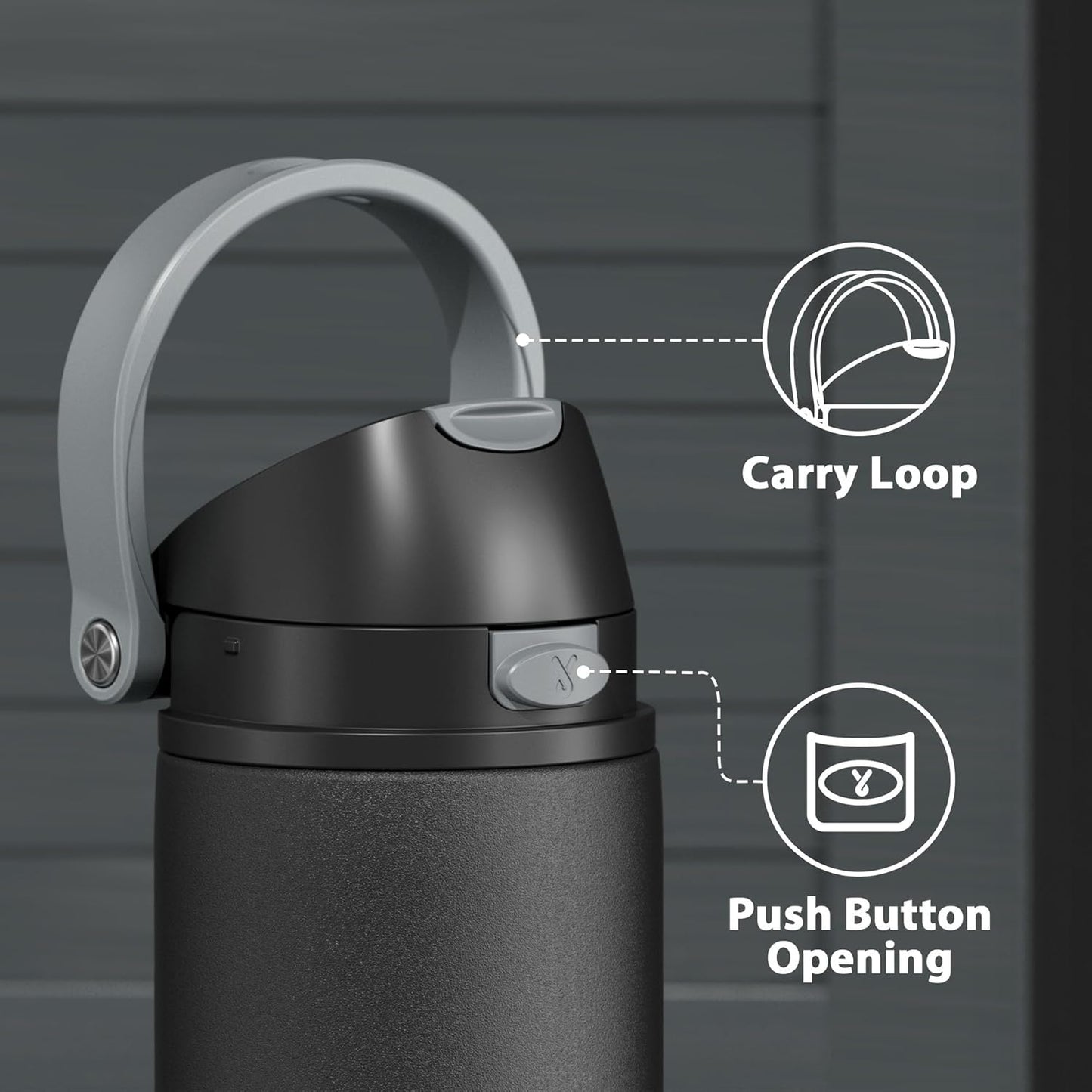 Meoky Stainless Steel Insulated Water Bottle - 24 oz, Leak Proof, 2-in-1 Straw & Spout Lid, BPA-Free