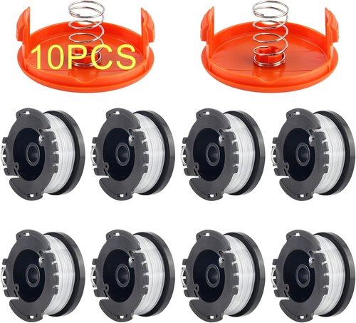 Black+Decker 10 Pack Weed Eater String - 0.065" Automatic Feed Trimmer Line, 240ft Replacement Spools