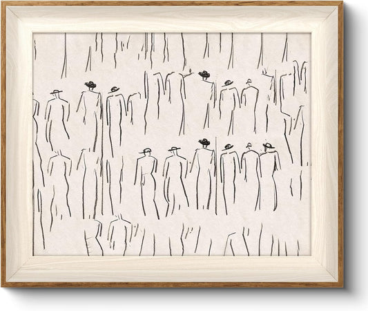 VIYYIEA Framed Wall Art - Minimalist Sketch Canvas Print for Living Room | 12L x 10W, Perfect Gift