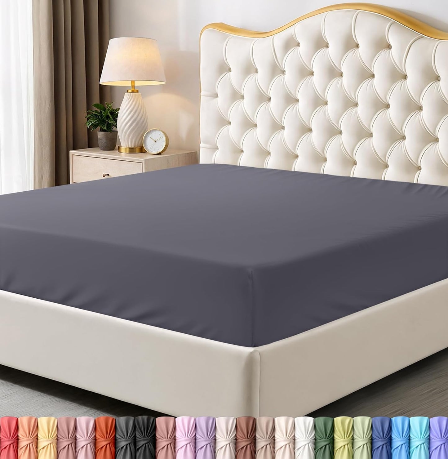 Utopia Bedding Twin Fitted Sheet - Soft Microfiber - Deep Pocket - Fade Resistant - Easy Care (Grey)