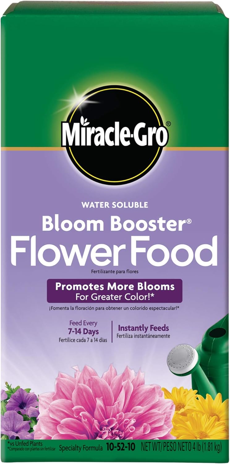 Miracle-Gro Bloom Booster Flower Food | Water Soluble Fertilizer for Vibrant Annuals & Perennials - 4 lbs.