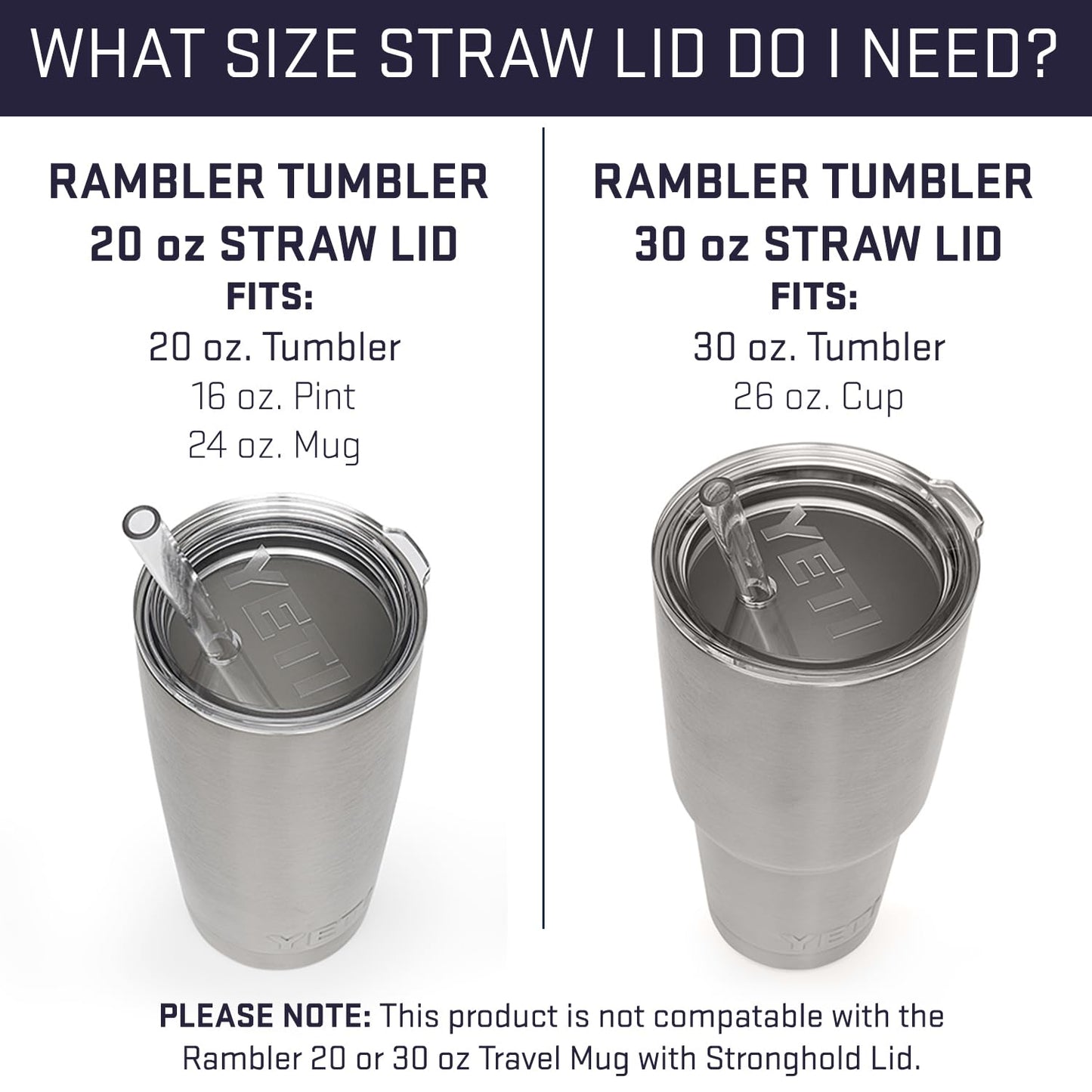 YETI Rambler 20 oz Replacement Lid with Straw