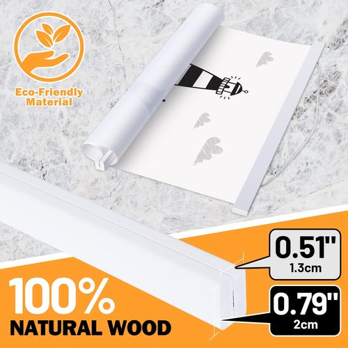 Benjia Magnetic Light Wood Poster Frame - 34" Wall Hanger for Photos & Artwork | White Finish