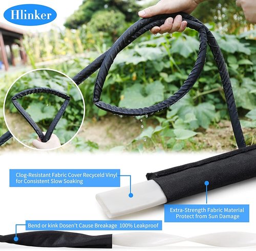 Hlinker 2025 Flat Soaker Hose - 15 Ft Linkable Drip Hose with Stake | Efficient Garden Irrigation System