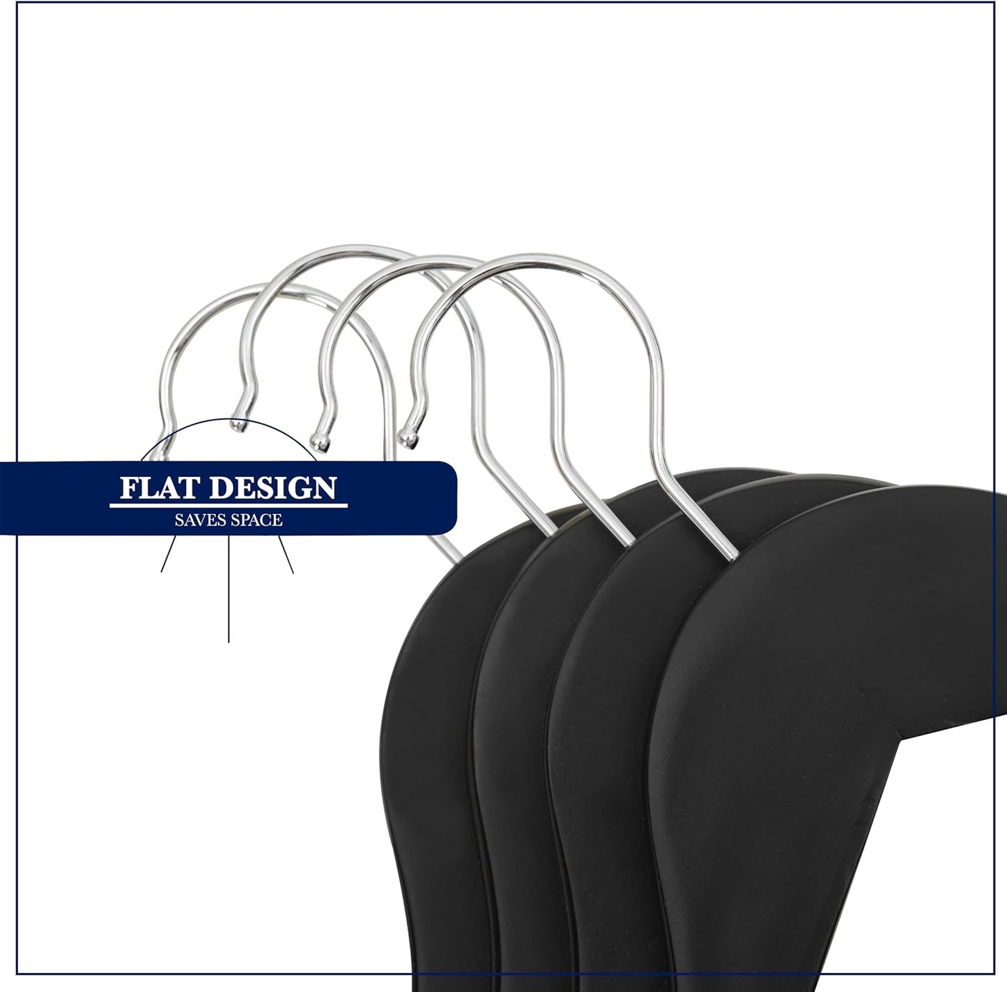 SAMSARC Black Wooden Hangers - Luxury Non-Slip Lotus Wood with Velvet Bar & 360° Swivel Hook | 20 Pack for Suits & Coats