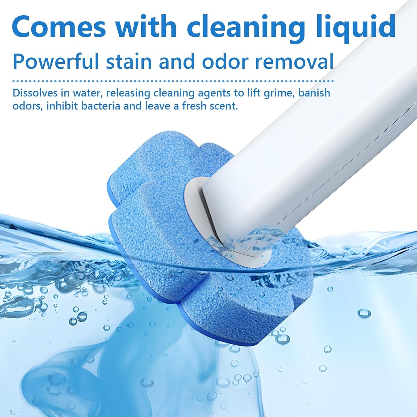 Skiennix Disposable Toilet Bowl Cleaner Wand Set - 2 Pack with 48 Refills & Extended Handle for Easy Cleaning