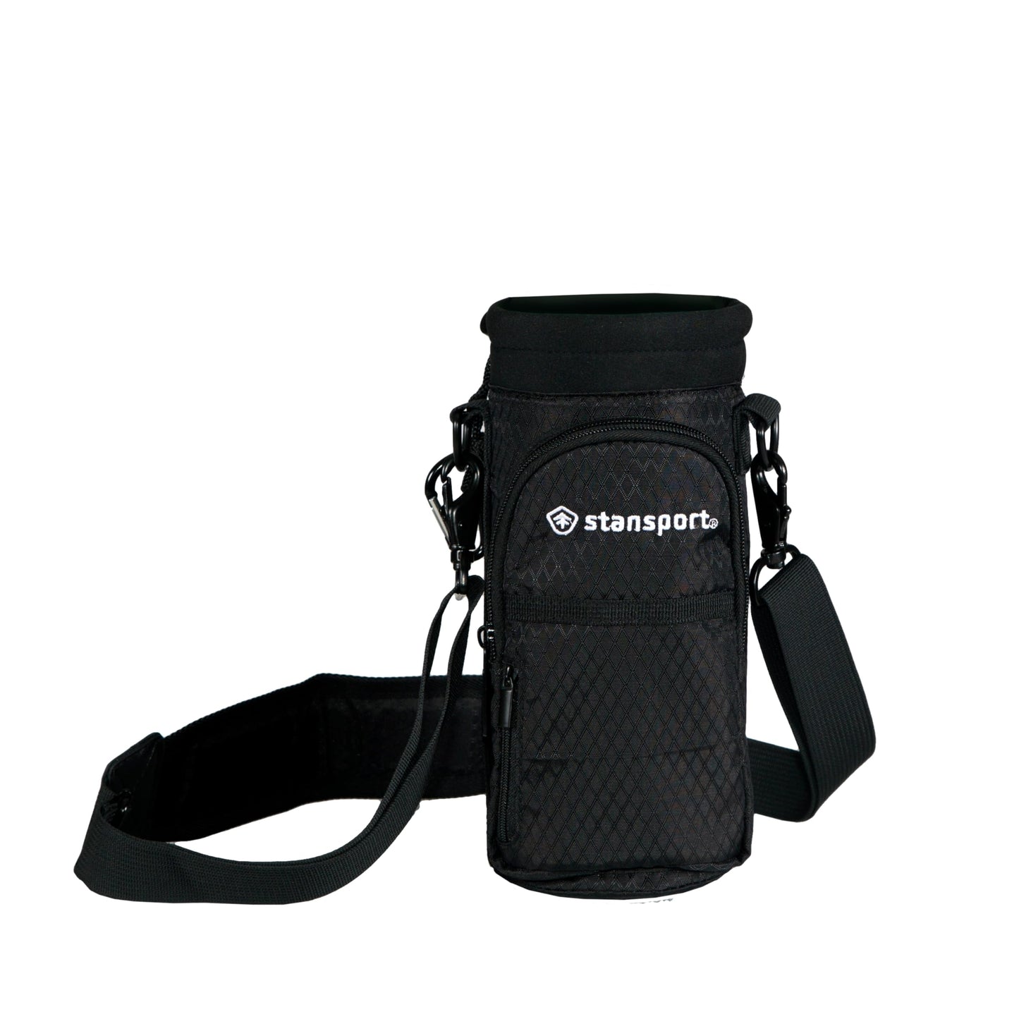 Stansport Insulated Bottle Carrier with Strap (1008-20) - Perfect for Tumblers and Water Bottles 32oz and 40 oz - Black