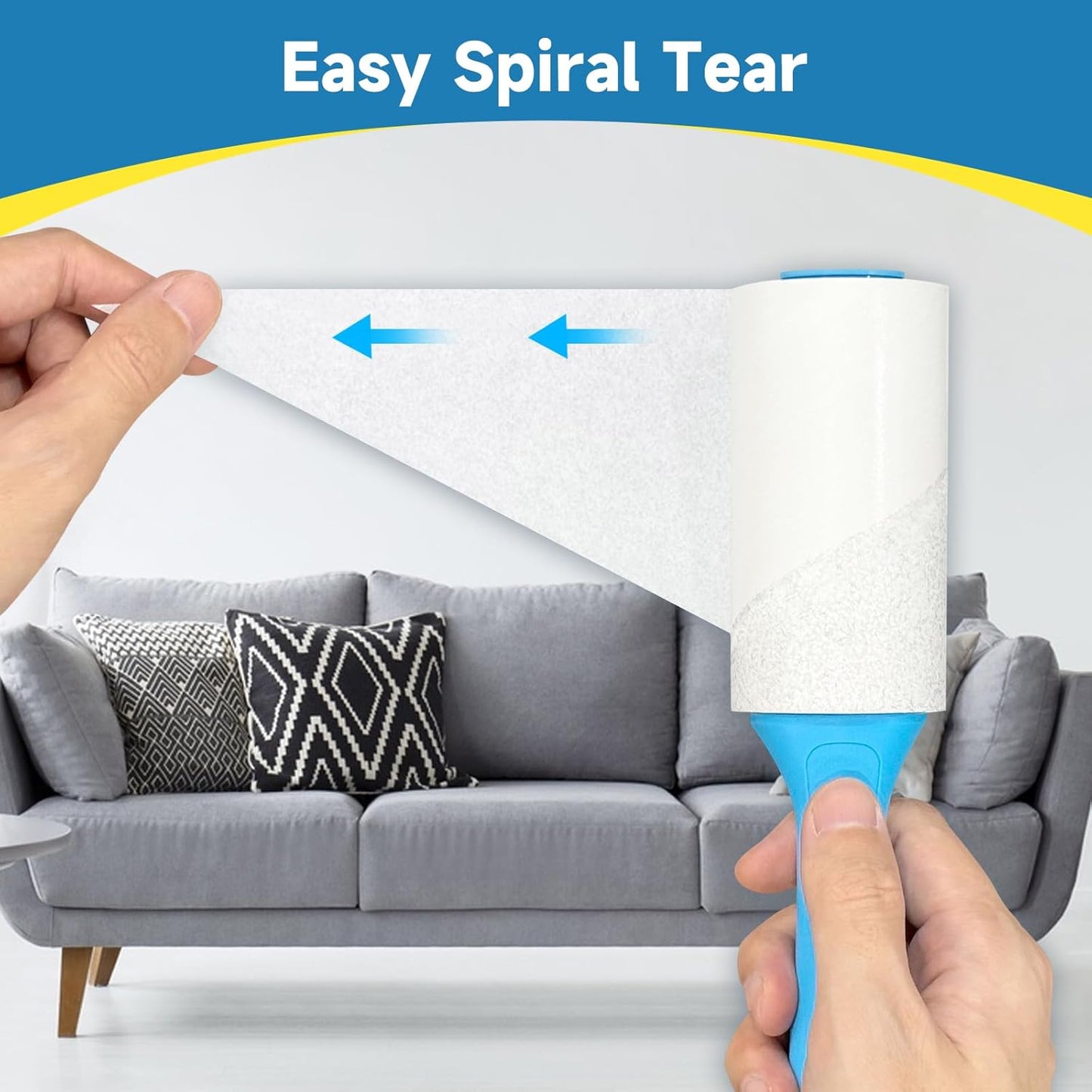 Swihauk Lint Roller - 600 Sheets Extra Sticky Pet Hair Remover | Ergonomic Handle for Clothes & Furniture