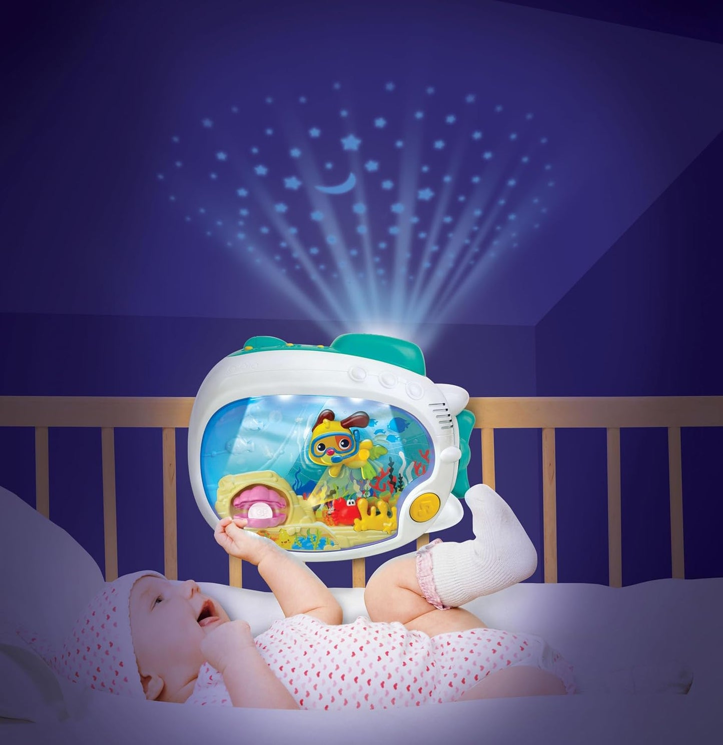 Winfun 3-in-1 Soothing Seas Nightlight - Music Box Projector with Calming Lullabies | Perfect Baby Gift for Crib or Tabletop