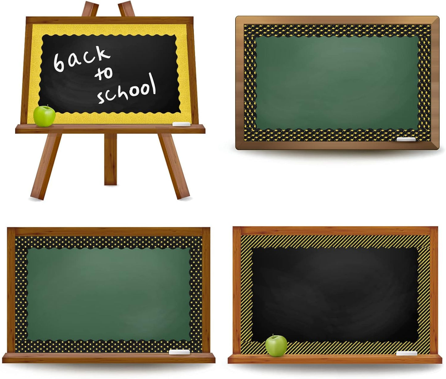 Whaline Graduation Bulletin Board Borders - Glitter Black & Gold Cap & Star Design | 69 Ft Trim for Classroom & Office Decor