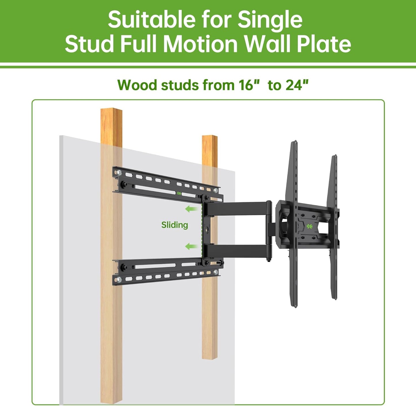 USX MOUNT TV Mount Extension Bracket - Fits 16-24 Inch Wood Studs | Easy Centering, 154LBS Capacity