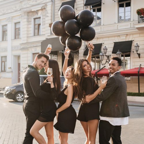 Black Balloons | 100 Pack 12-Inch Round Latex Party Decorations for Halloween & Weddings