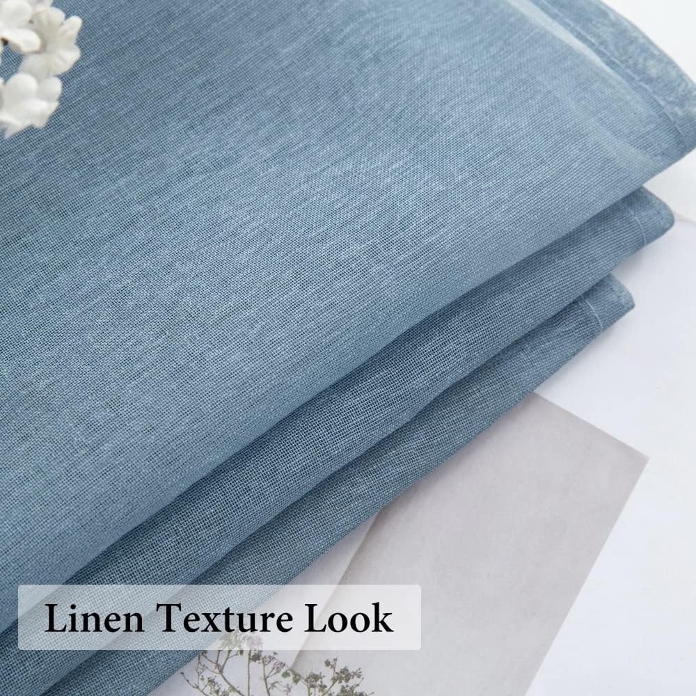 MIULEE Dusty Blue Semi-Sheer Window Curtains - Elegant Grommet Top Drapes, 84 Inch Length, 54x84 Inch Size