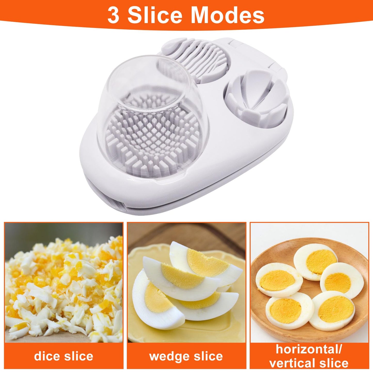 ZHMEINA Egg Slicer for Hard Boiled Eggs, Food Slicer with 10 Stainless Steel Wires, Heavy Duty Hard Boiled Egg Cutter, Spam Slicer for Soft Fruit Strawberry Luncheon Meat Home Use (1Pcs, White)