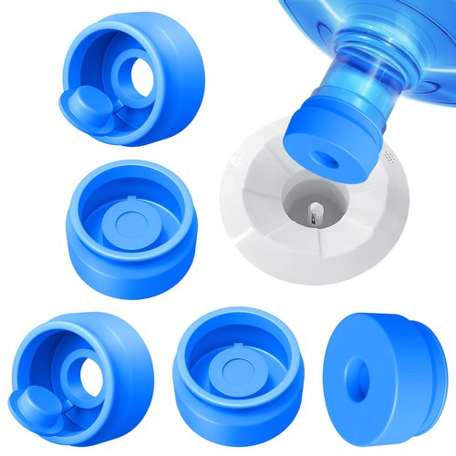 Gofriipai 3 and 5 Gallon Water Jug Cap, Silicone Reusable Replacement Cap, Non Spill Bottle Caps for 55mm Bottle Water Dispenser Caps - Pack of 3