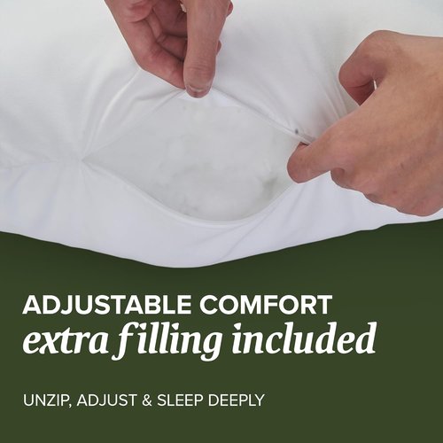 Beckham Hotel Collection Queen Pillow - Cooling Qmax Adjustable Down Alternative for All Sleep Positions