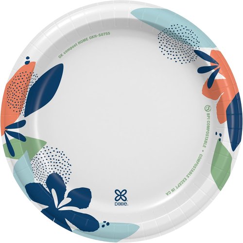 Dixie Medium Paper Plates - 8.5 Inch, 90 Count | Microwave-Safe & Soak-Proof, Durable Disposable Dinnerware