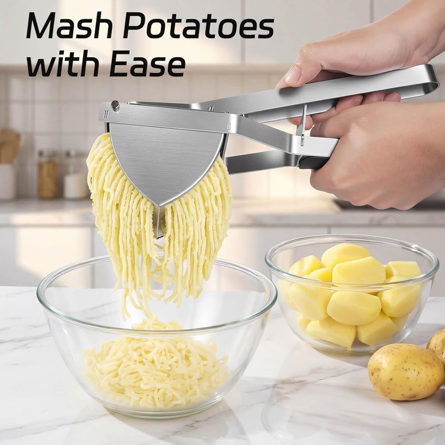SPEENSUN Potato Ricer - Heavy Duty Stainless Steel Masher for Fluffy Mashed Potatoes | Dishwasher Safe with Comfort-Grip Handle