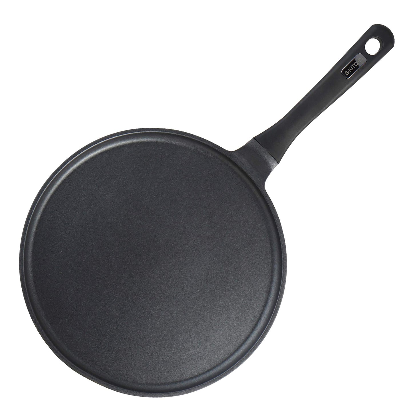 S·KITCHN Crepe Pan Nonstick Dosa Pan for Roti Indian, Non-Stick Pancake Griddle Compatible with Induction Cooktop, Comal for Tortillas - 11IN