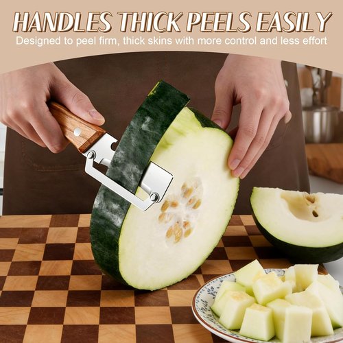 2026 Upgrade Vegetable Peeler - Stainless Steel Wide Blade & Wooden Handle | 2-in-1 Kitchen Tool