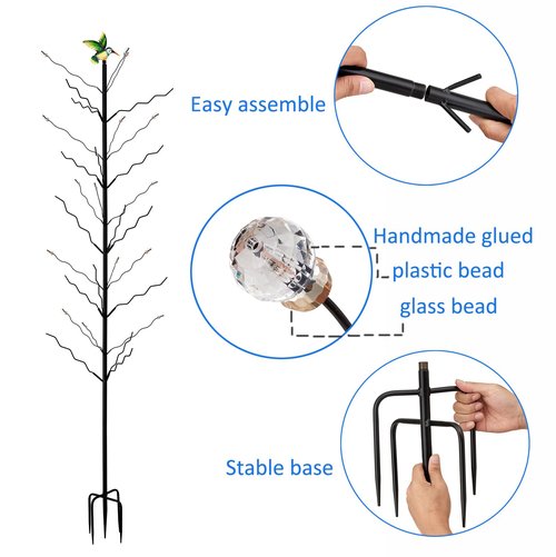 7.2FT Tall Wine Bottle Trees Stand for Garden Decorative, Rustproof Metal Bottle Tree Holder, Holds Up to 15 Bottles (Black)